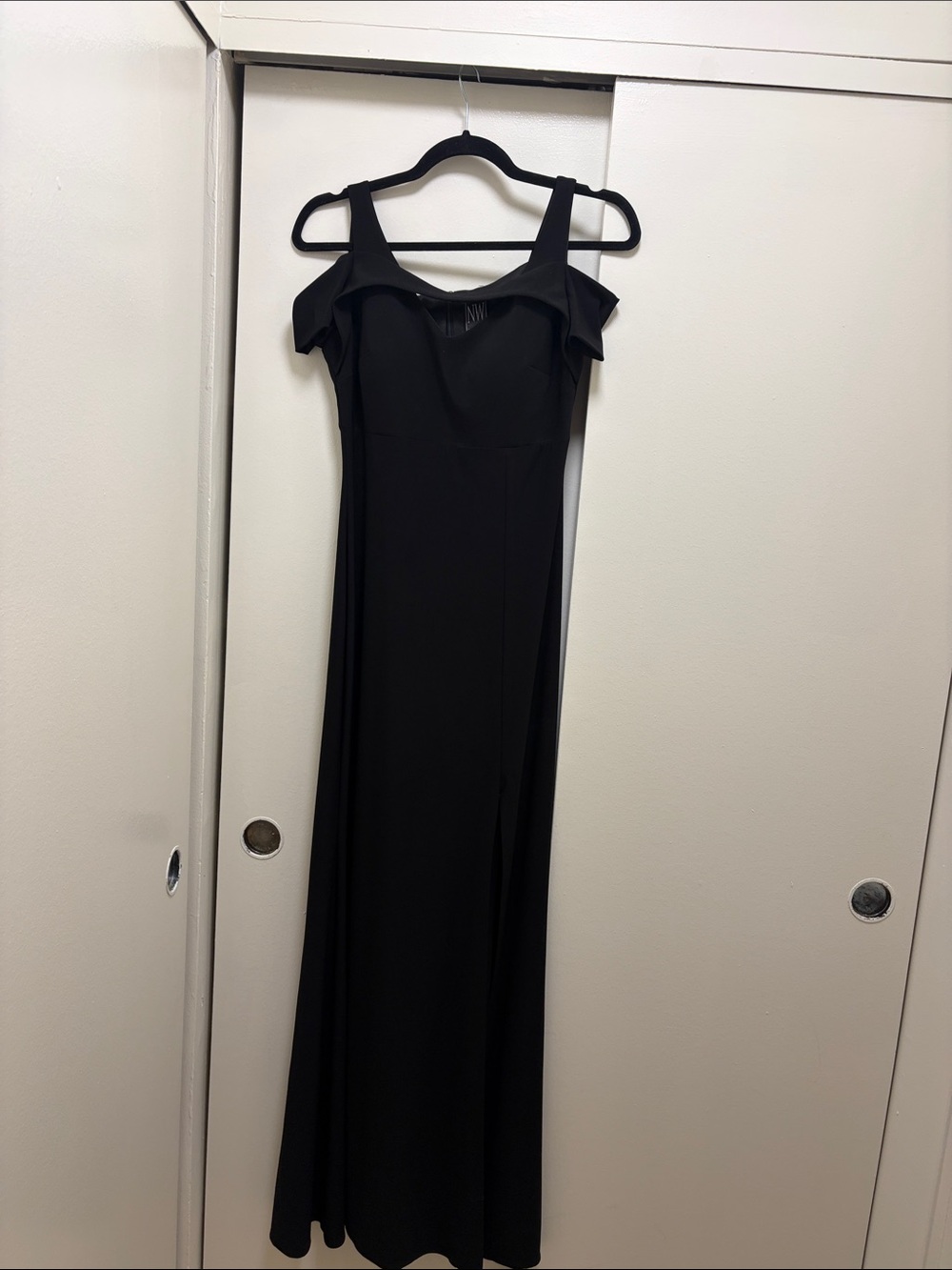 Night Way Collections Black Cold-Shoulder Maxi Dress